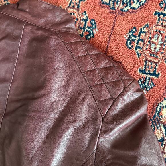 Bod & Christensen S Burgundy Butter Soft Leather Moto Style Jacket AMAZING - Picture 6 of 12